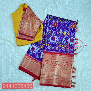 ikkat saree with blouse P37